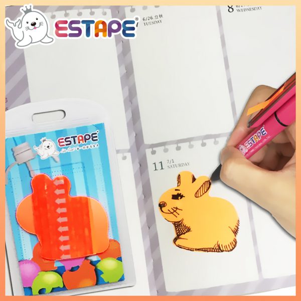 【ESTAPE】Style Memo Compact Set – Rabbit (Neon Orange) – ESTAPE